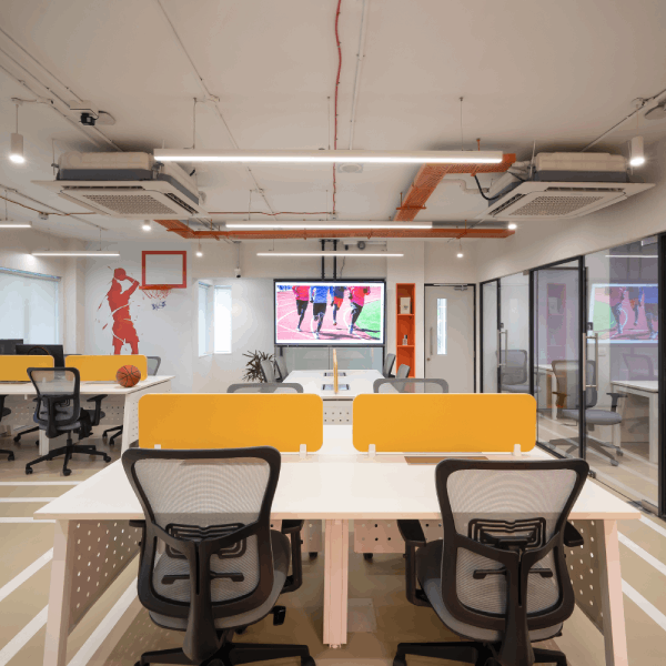 Collaborative workspace designed by JTCPL Designs with a minimalist aesthetic