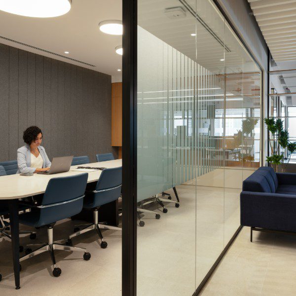 Sleek & functional meeting room at Taraf, Dubai by JTCPL Designs