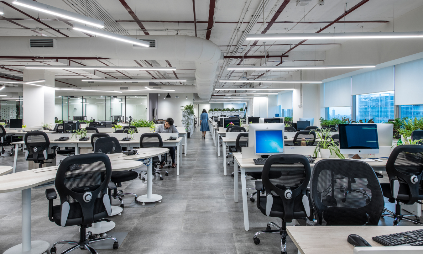 A contemporary workspace showcasing a sleek and functional design