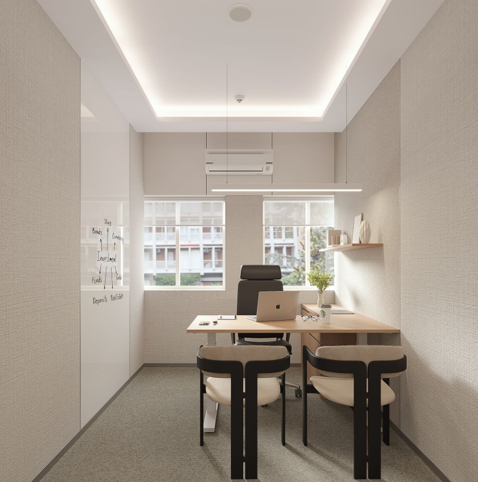 JTCPL Designs creates a functional and inviting Small Meeting Room for Naik Naik & Company